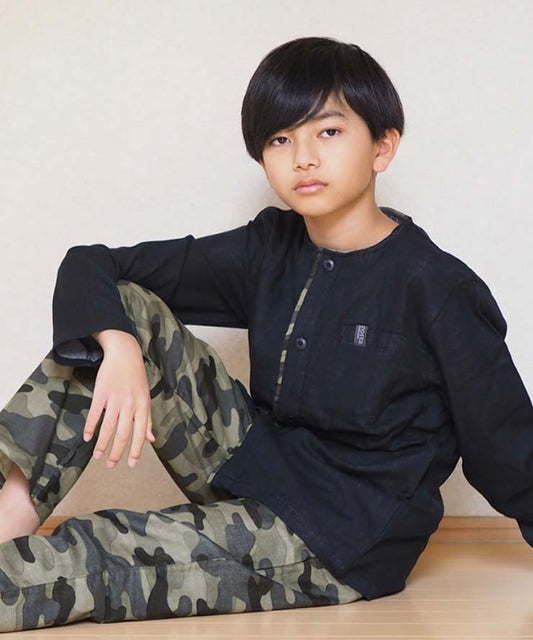 キッズ 男の子 パジャマ 長袖 綿100% 秋 ダブルガーゼ 2重ガーゼ 前開き 薄手 b00318