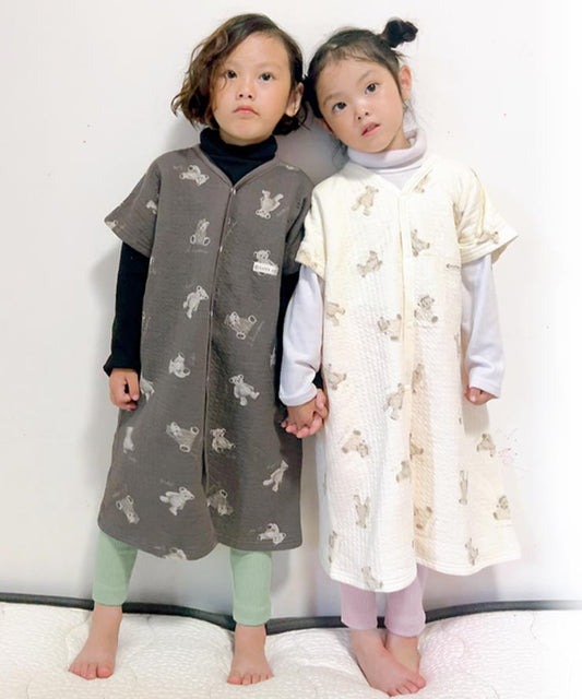 ベビー(赤ちゃん) キッズ(男の子 女の子) スリーパー  綿100% 秋 冬 Sサイズ Mサイズ キルトニット ロンパース b00405