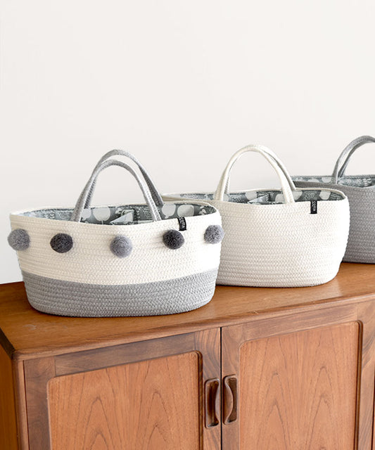 ベビー おむつ収納 赤ちゃん おむつストッカー コットンロープ 出産準備 おしゃれ バスケット z00467