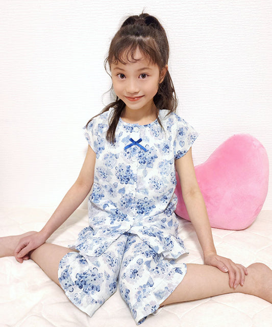 女の子 パジャマ 半袖  綿 コットン 綿100% ダブルガーゼ キッズ こども 110cm 120cm 130cm 140cm 150cm 夏 b00278