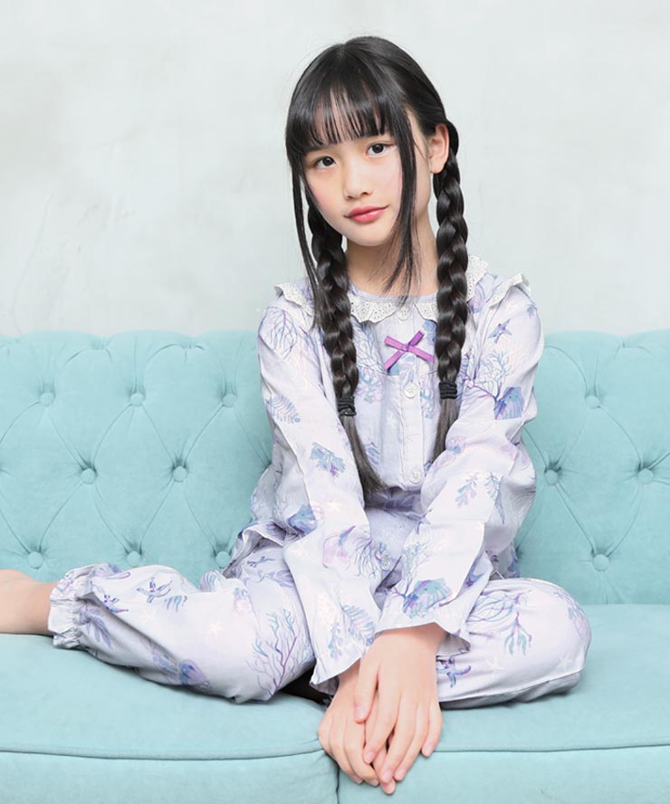 女の子 パジャマ 長袖 綿100% 春 ダブルガーゼ キッズ 110cm 120cm 130cm 140cm 150cm b00279