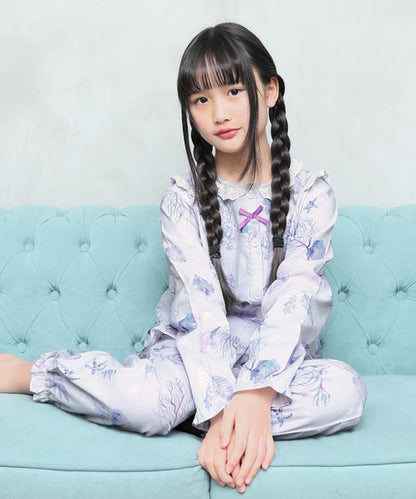 女の子 パジャマ 長袖 綿100% 春 ダブルガーゼ キッズ 110cm 120cm 130cm 140cm 150cm b00279