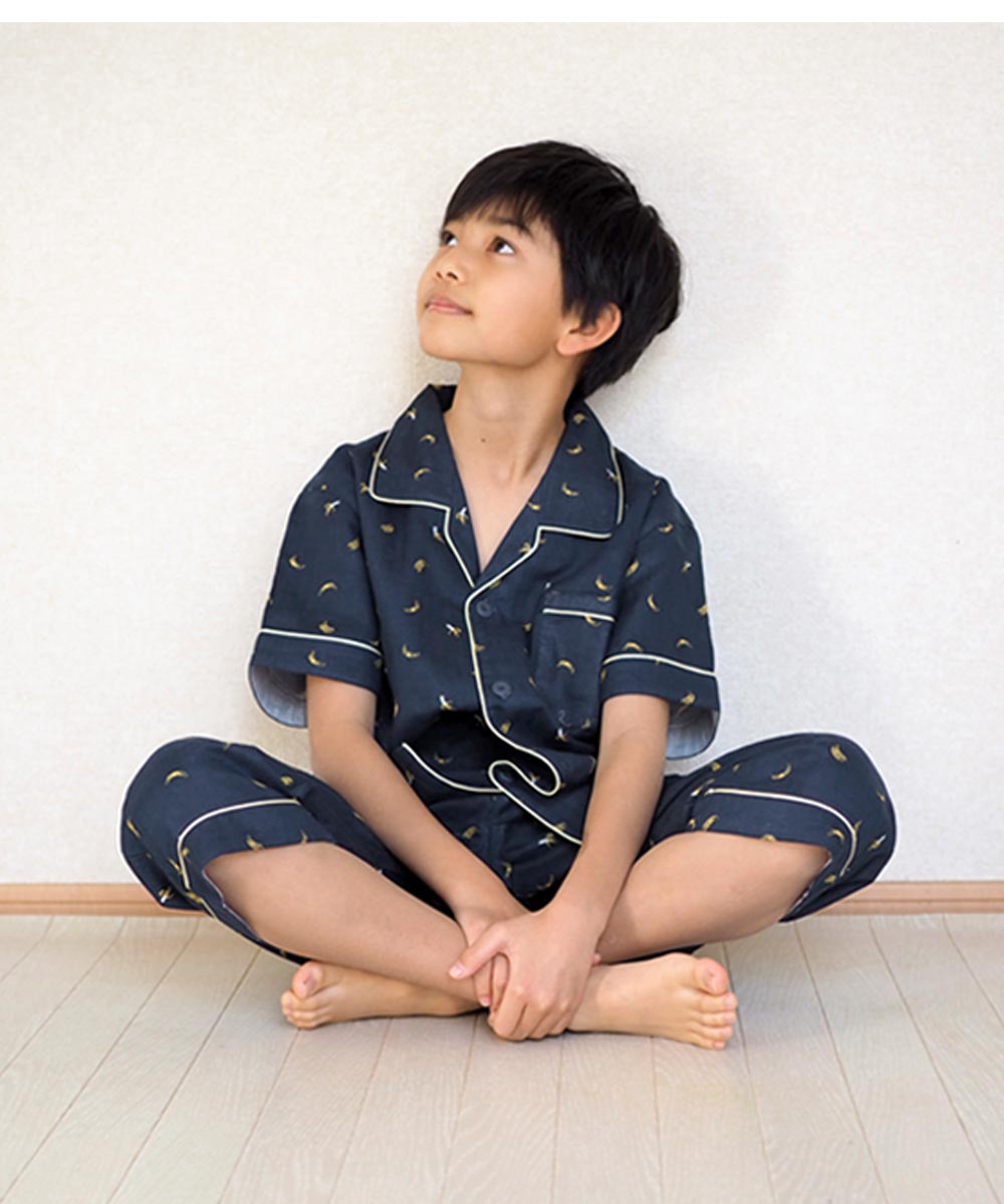 男の子 キッズ パジャマ 半袖 綿100 ダブルガーゼ 夏 綿