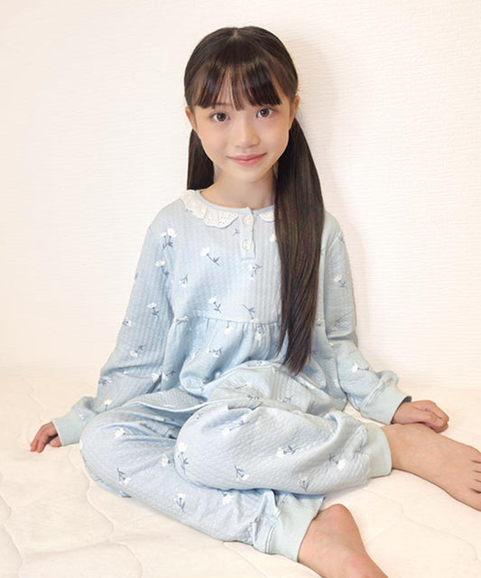 女の子 パジャマ 冬 綿 長袖 綿100% キルトニット キッズ 100cm 110cm 120cm 130cm 140cm 150cm b00351