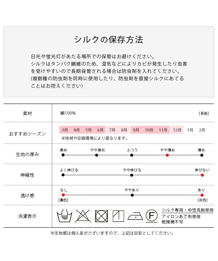 シルクの保存方法/生地の特徴