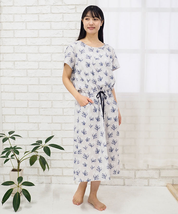 パジャマ レディース 綿 夏 ネグリジェ 半袖 ワンピース 綿100 ルームウェア 女性 綿100% ダブルガーゼ f00365 | cotta  cotta公式 [シュウカ] 綿100% ネグリジェ 水色 レディース M チェック ブルー ワンピース 春秋 春夏 パジャマ お泊り 女性 ホーム