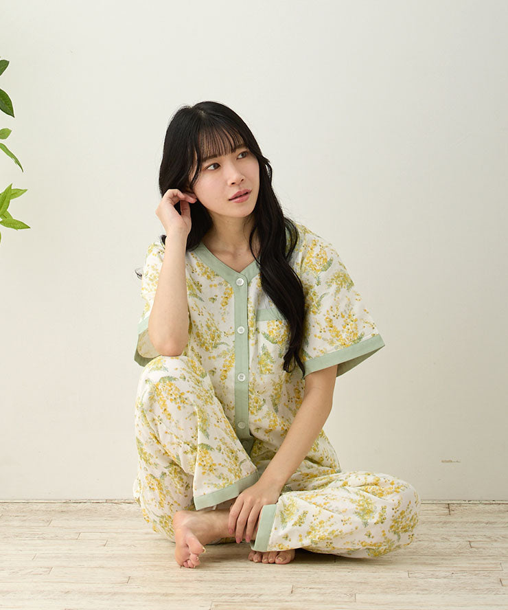 通販生活 パジャマ レディース L ① ワッフル 生地 セットアップ 通販 JEMORGAN サーマル JD570-59S