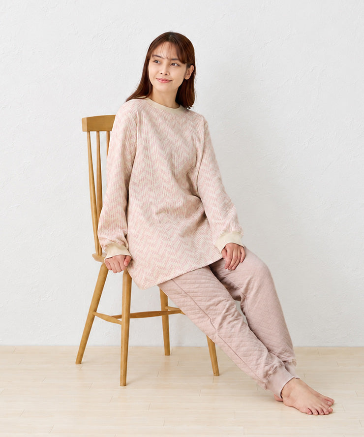 ヘリンボーンニットPK（身長162cm・M着用）