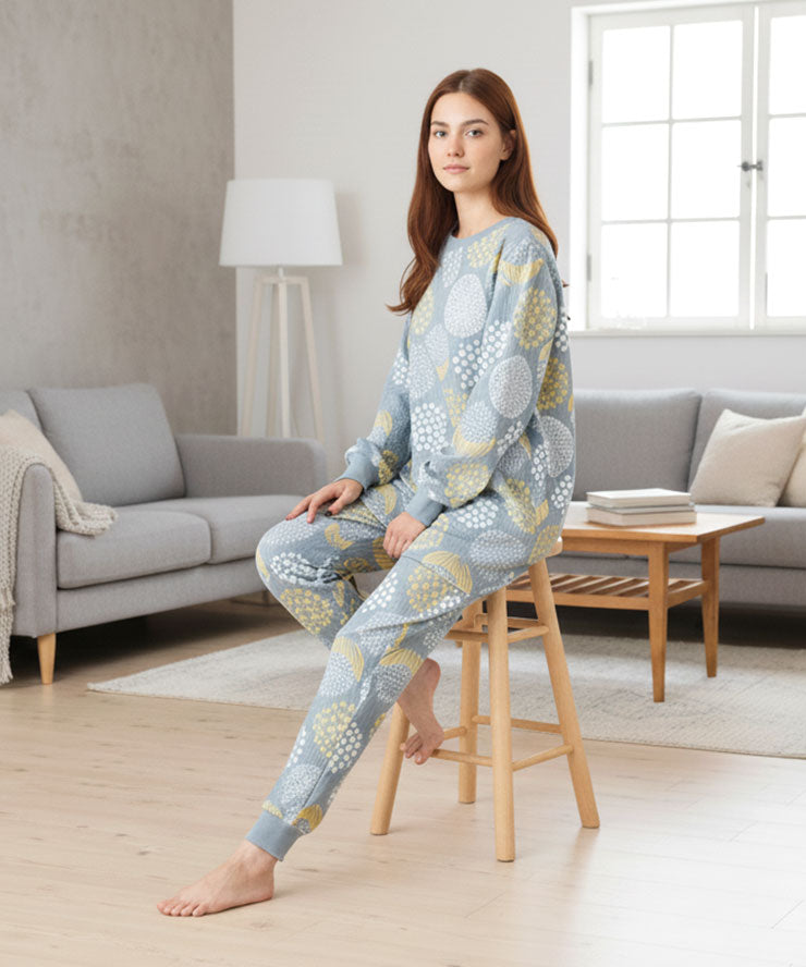 パジャマ レディース 冬 綿 チュニック 長袖 S M L 冬用 女性 綿100