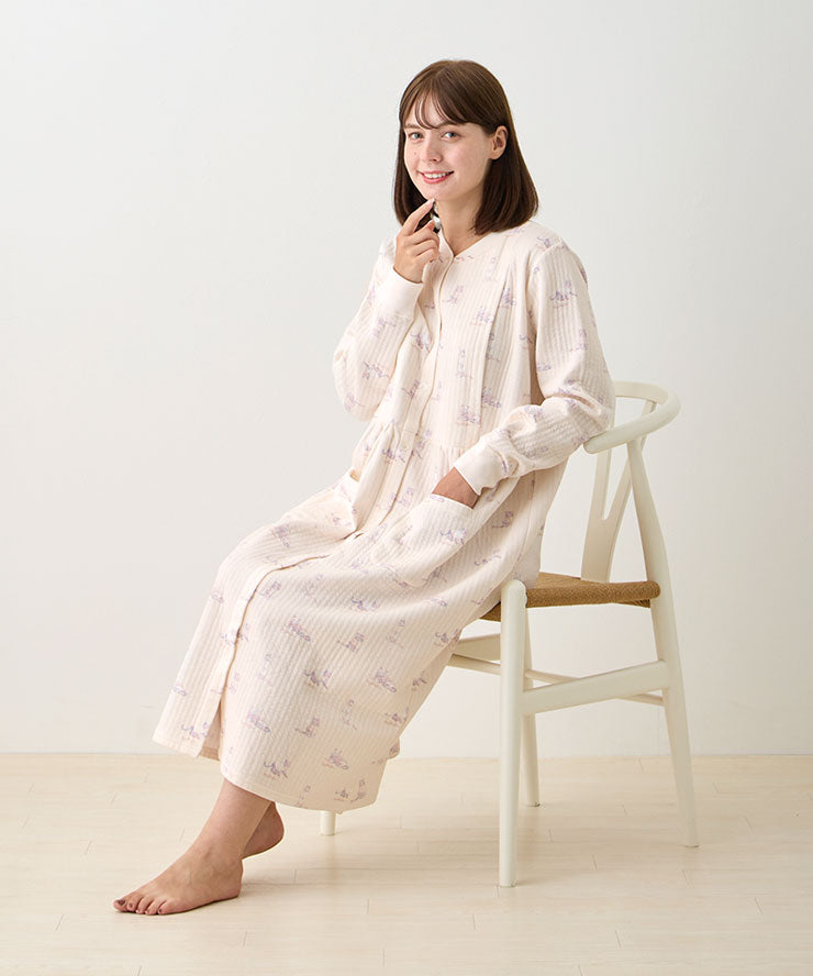パジャマ マタニティ 綿 ワンピース 長袖 妊婦 前開き レディース 綿