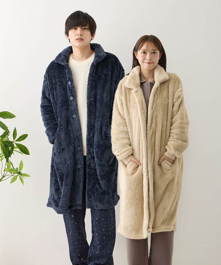 着る毛布 ロング メンズ 羽織 部屋着 レディース もこもこ 冬 ガウン ルームウェア 防寒 ロング丈 f00432