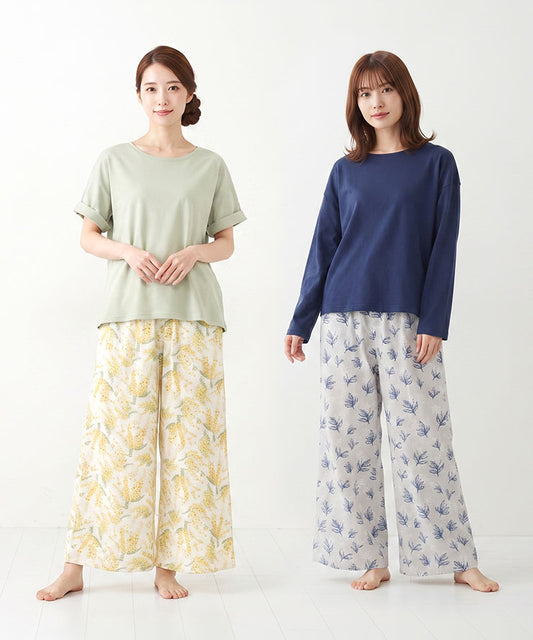 f00467 スムースコットン＆ダブルガーゼルームウェア