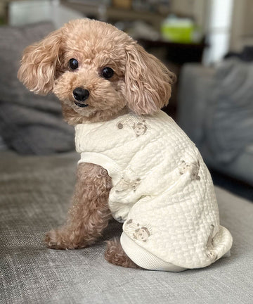 犬服プチベコキルトニットSSサイズ伸縮性ありslowboat